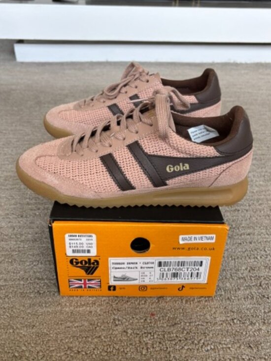 Gola Shoes - Gola Women's Tornado Zephyr Cameo/Dark Brown Sneakers in Perfect Condition